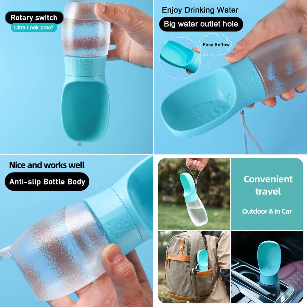 Botella de agua para mascotas en varios colores