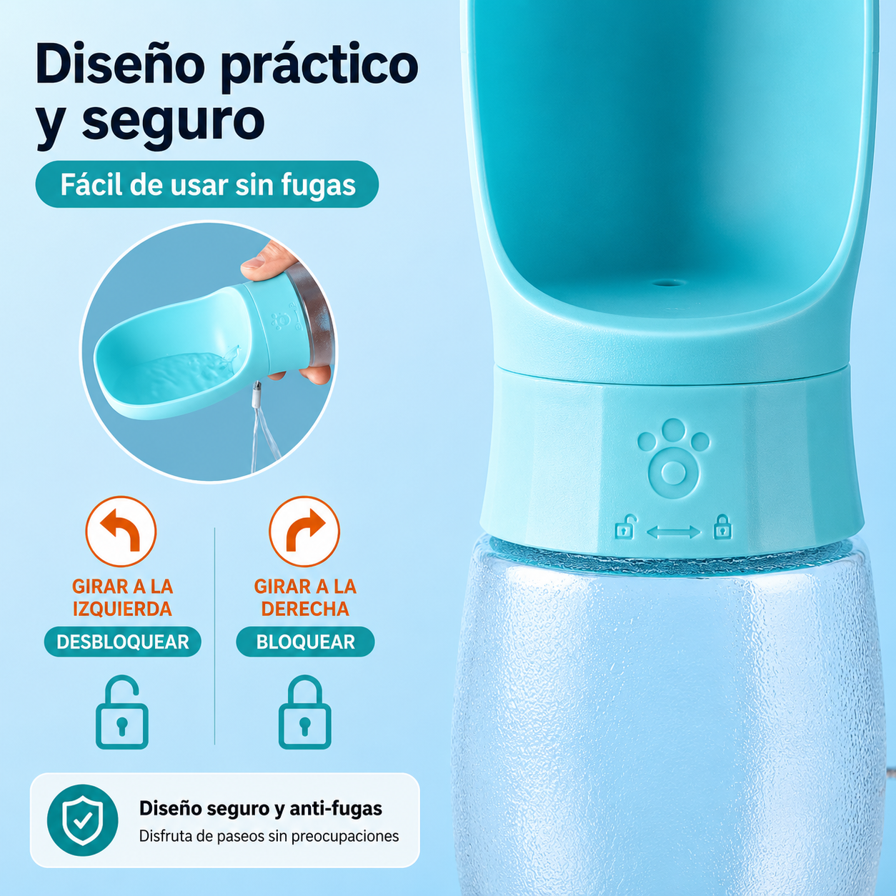 Botella De Agua Portátil Para Perros