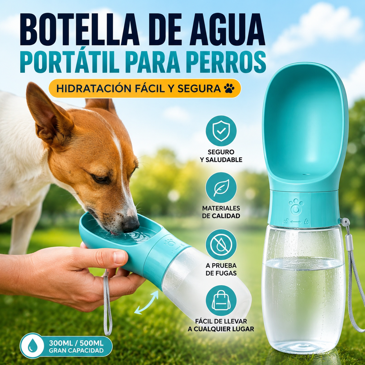 Botella De Agua Portátil Para Perros