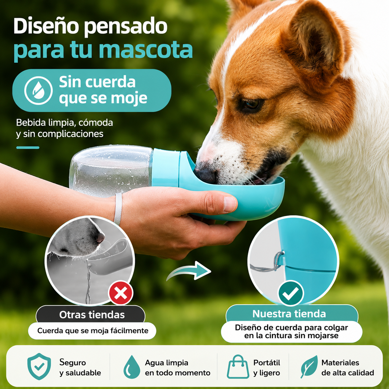Botella De Agua Portátil Para Perros